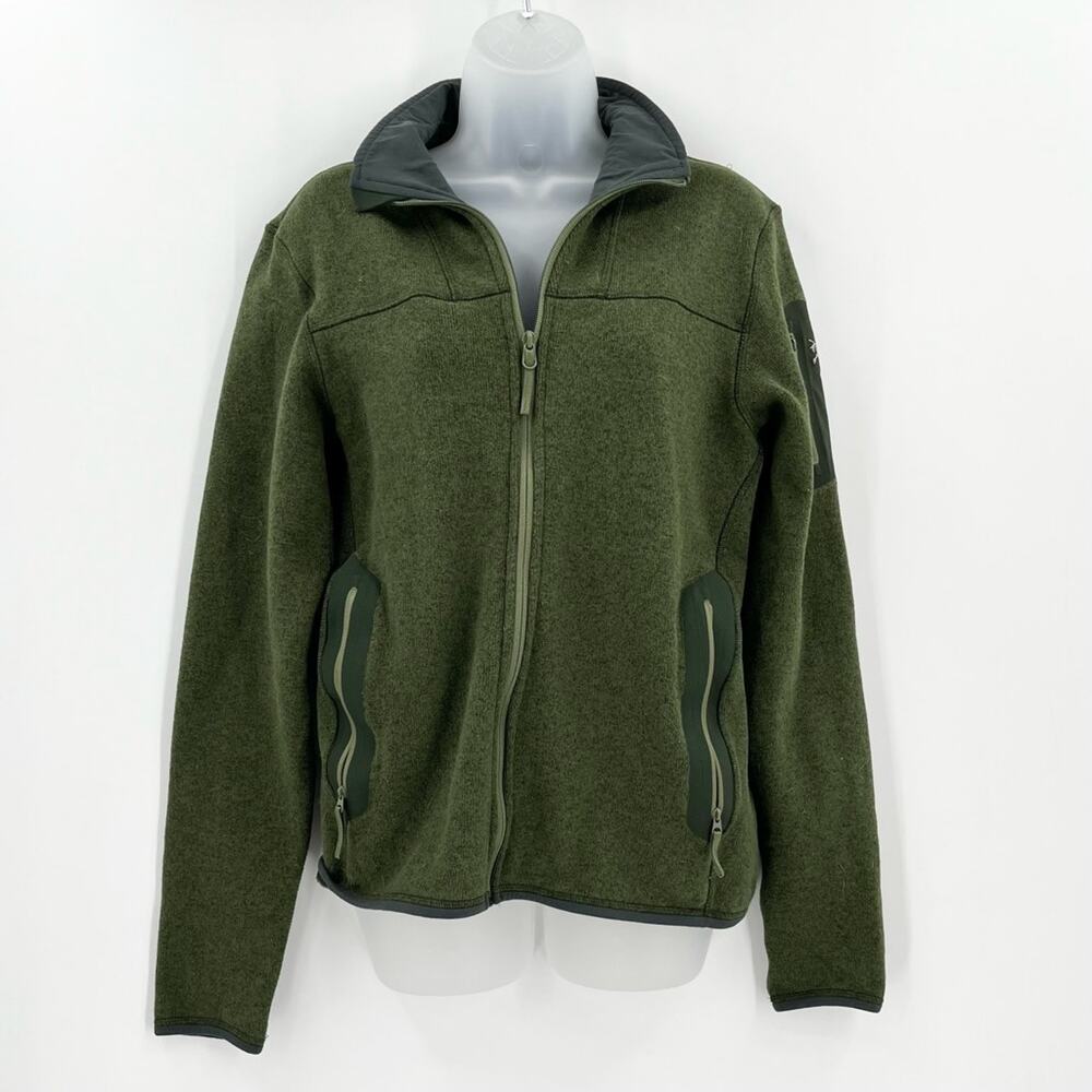 Arcteryx Mens Jacket Coat Green Waist Length Zipped Pockets Relaxed Fit Medium